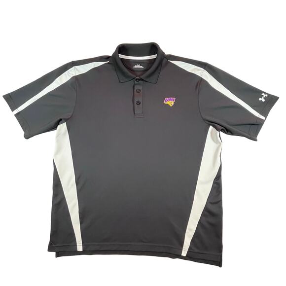 Under Armour University of Northern Iowa Panthers Black Polo Shirt Men’s Sz LG - Picture 1 of 6